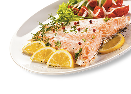 gesunde Ernährung Lachs und Salat